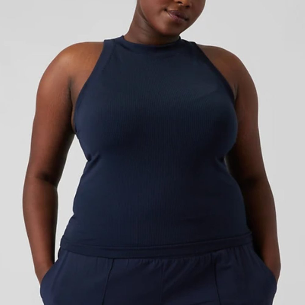 Renew Seamless Racerback Tank Navy - 1X